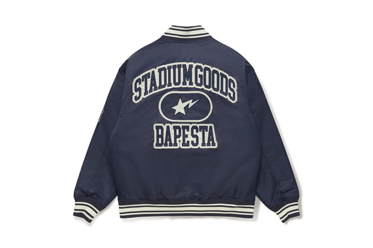 BAPE X STADIUM GOODS CONTRAST STRIPE VARSITY JACKET MENS