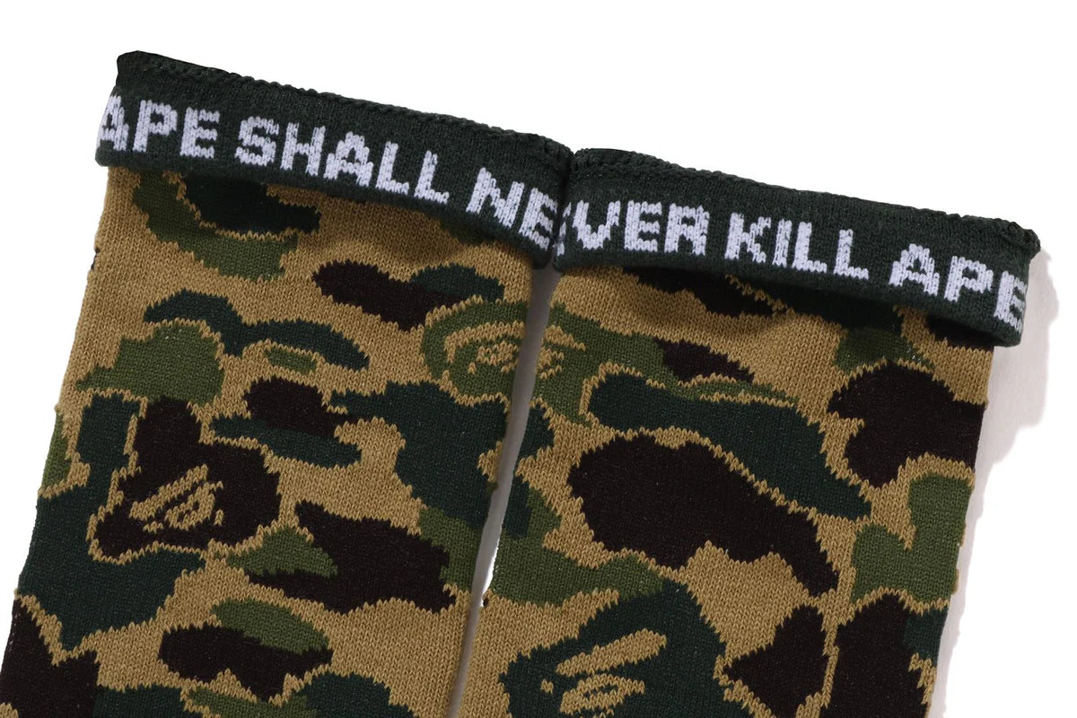 BAPE MENS ABC CAMO JACQUARD SOCKS