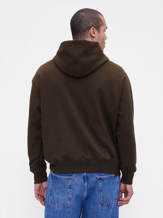 Brown Oversized Heavyweight Logo Hoodie