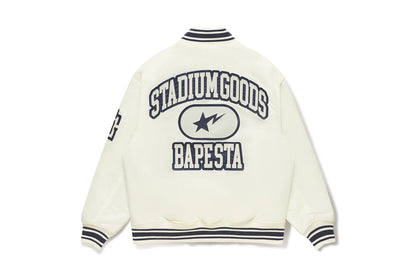 BAPE X STADIUM GOODS CONTRAST STRIPE VARSITY JACKET MENS