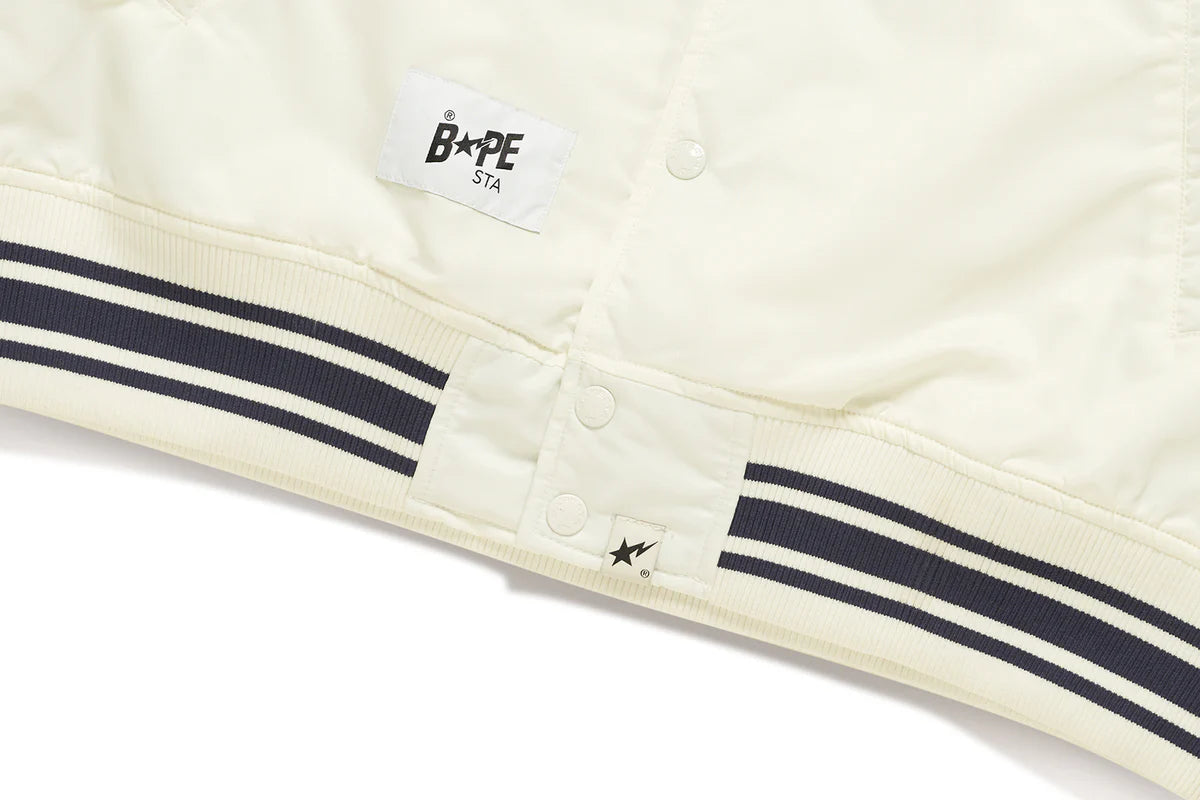BAPE X STADIUM GOODS CONTRAST STRIPE VARSITY JACKET MENS