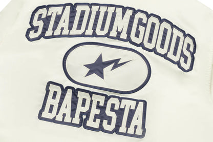 BAPE X STADIUM GOODS CONTRAST STRIPE VARSITY JACKET MENS