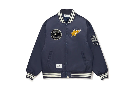 BAPE X STADIUM GOODS CONTRAST STRIPE VARSITY JACKET MENS