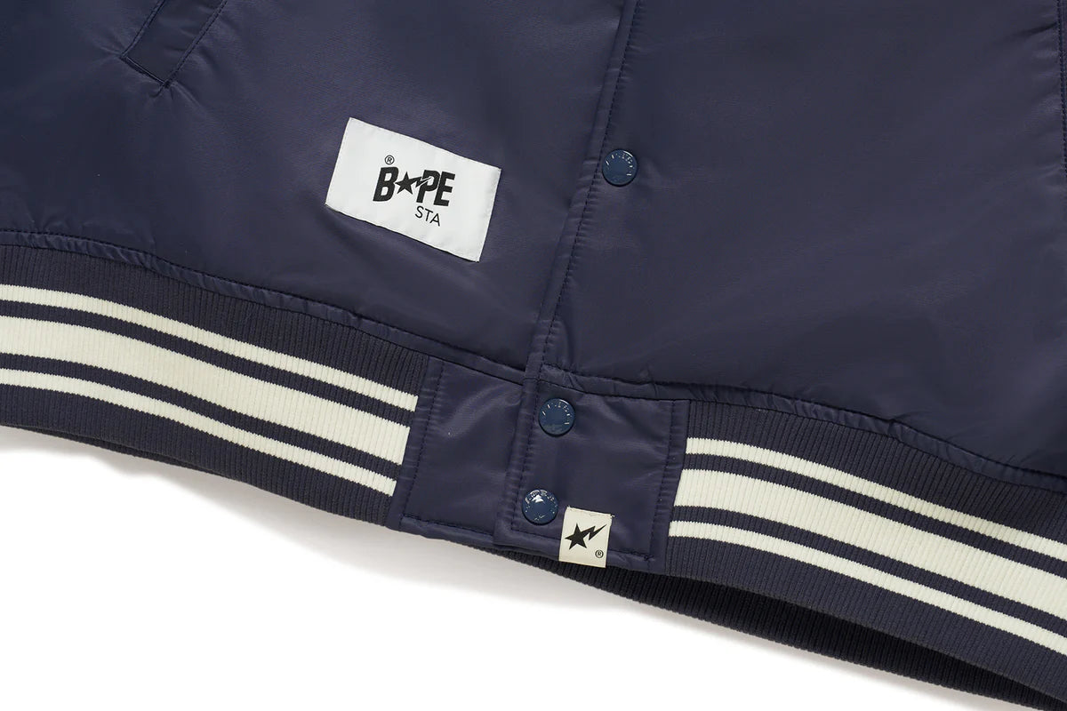 BAPE X STADIUM GOODS CONTRAST STRIPE VARSITY JACKET MENS