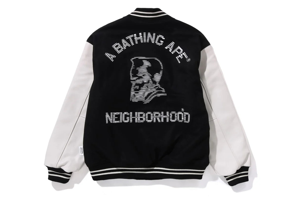 BAPE X NBHD LONG SLEEVE VARSITY JACKET MENS