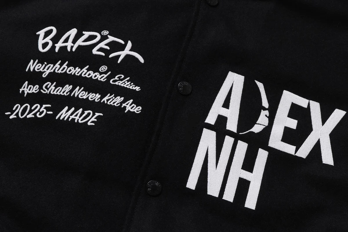 BAPE X NBHD LONG SLEEVE VARSITY JACKET MENS