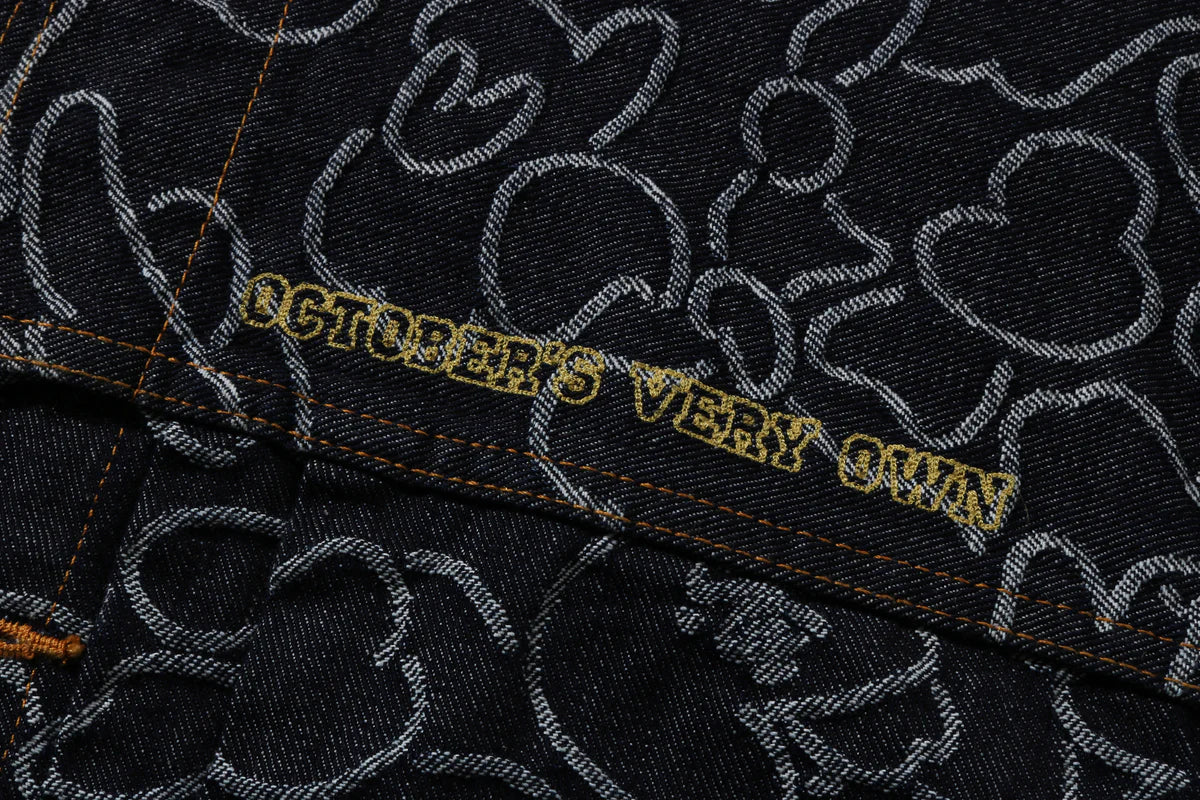 BAPE X OVO NEON 1ST CAMO JACQUARD DENIM JACKET