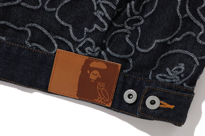 BAPE X OVO NEON 1ST CAMO JACQUARD DENIM JACKET