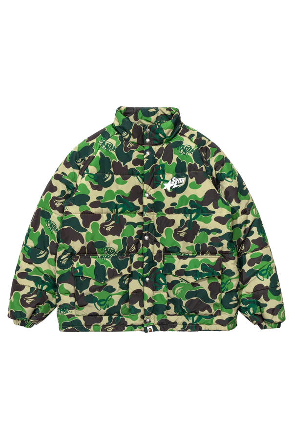 BAPE x SPOTIFY by CENTRAL CEE CAMO PUFFER JACKET - GREEN