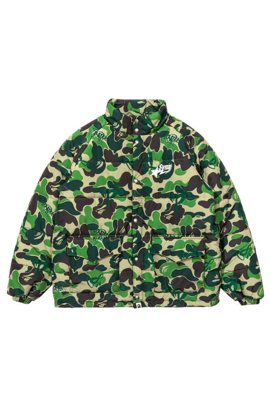 BAPE x SPOTIFY by CENTRAL CEE CAMO PUFFER JACKET - GREEN