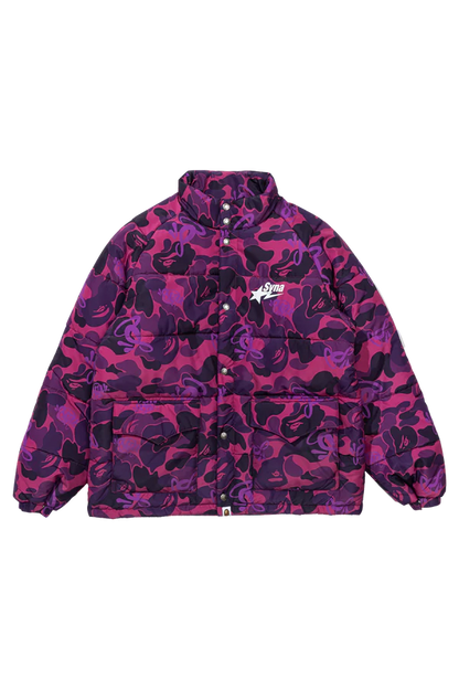 BAPE x SPOTIFY by CENTRAL CEE CAMO PUFFER JACKET - PURPLE