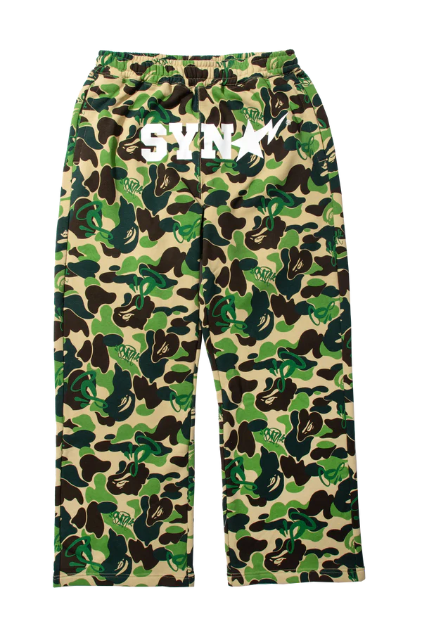 BAPE x SPOTIFY by CENTRAL CEE CAMO RELAXED FIT SWEATPANTS - GREEN