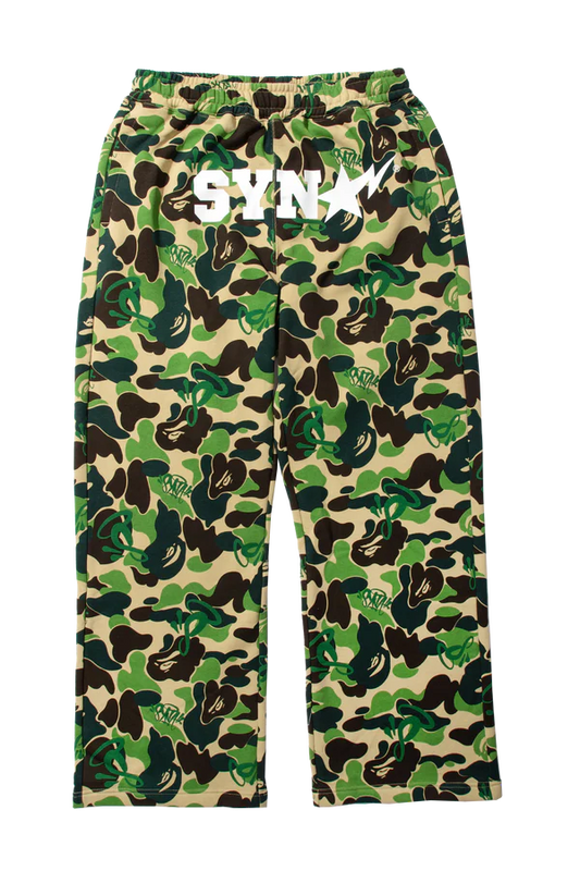 BAPE x SPOTIFY by CENTRAL CEE CAMO RELAXED FIT SWEATPANTS - GREEN