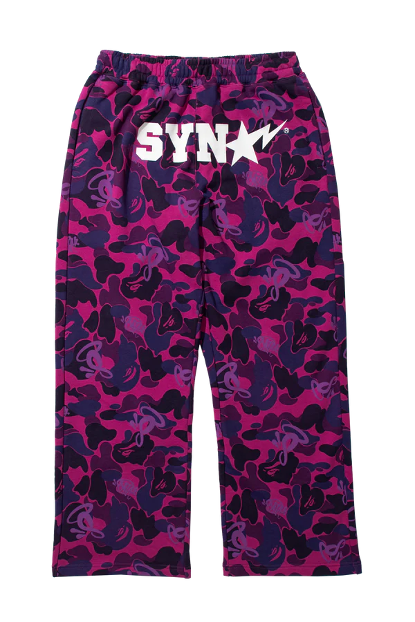 BAPE x SPOTIFY by CENTRAL CEE CAMO RELAXED FIT SWEATPANTS - PURPLE