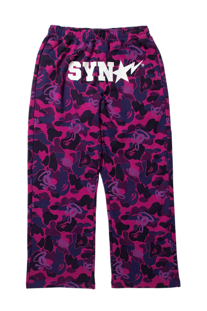 BAPE x SPOTIFY by CENTRAL CEE CAMO RELAXED FIT SWEATPANTS - PURPLE