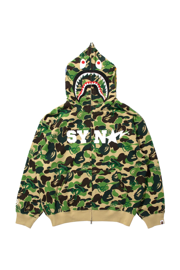 BAPE x SPOTIFY by CENTRAL CEE SHARK FULL ZIP HOODIE - GREEN