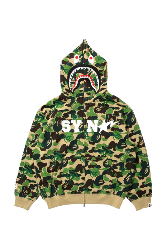 BAPE x SPOTIFY by CENTRAL CEE SHARK FULL ZIP HOODIE - GREEN