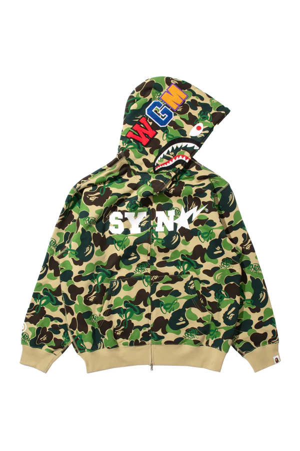 BAPE x SPOTIFY by CENTRAL CEE SHARK FULL ZIP HOODIE - GREEN