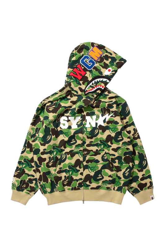 BAPE x SPOTIFY by CENTRAL CEE SHARK FULL ZIP HOODIE - GREEN