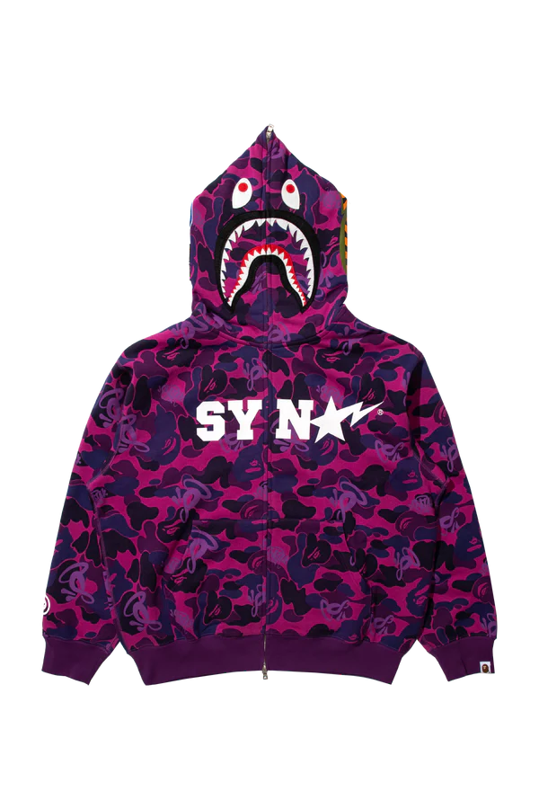 BAPE x SPOTIFY by CENTRAL CEE SHARK FULL ZIP HOODIE - PURPLE
