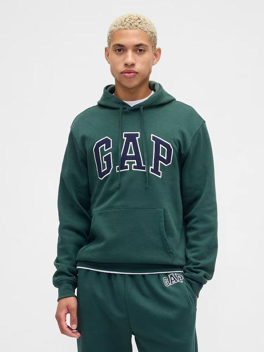 Green Overhead Logo Fleece Lined Hoodie
