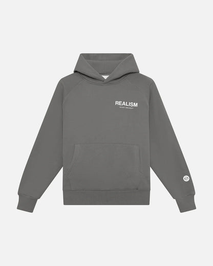 REALISM LOGO BACK HOODIE COOL GREY