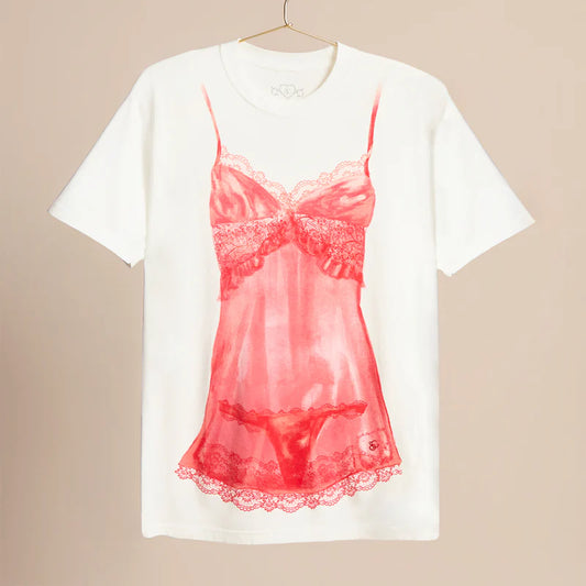 Red lingerie tee