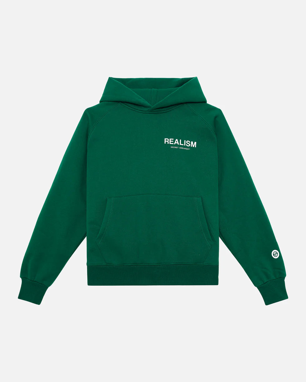 SSS REALISM BACK LOGO GREEN HOODIE PINE