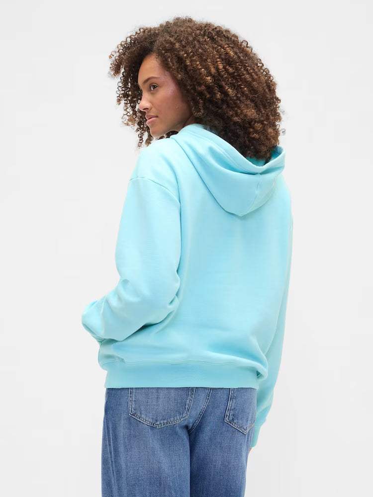 Neon Blue Pullover Logo Hoodie
