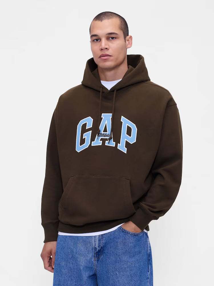 Brown Oversized Heavyweight Logo Hoodie