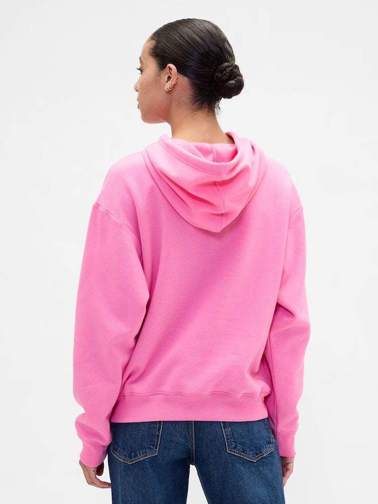 Neon Pink Pullover Logo Hoodie