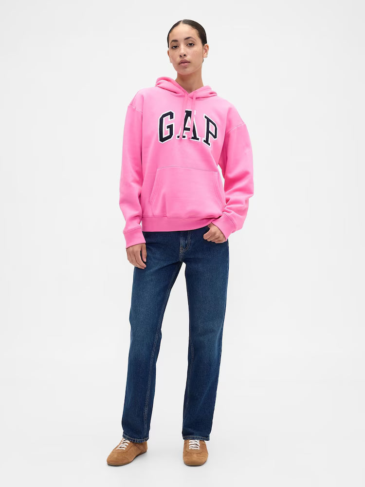 Neon Pink Pullover Logo Hoodie