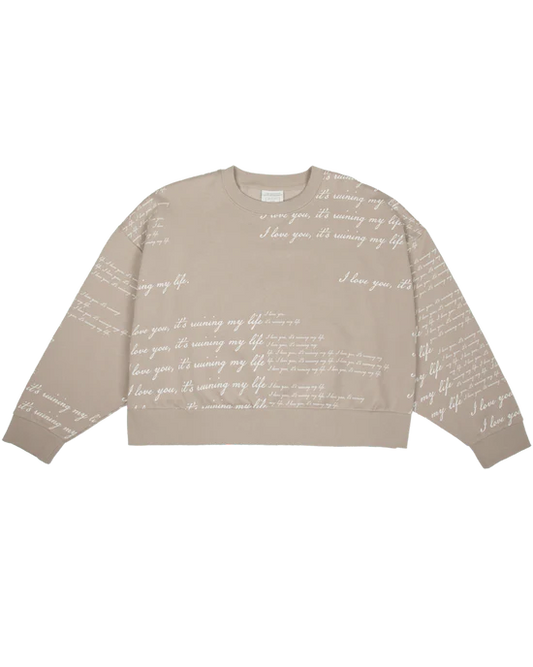 I Love You It's Ruining My Life Boxy Cropped Crewneck